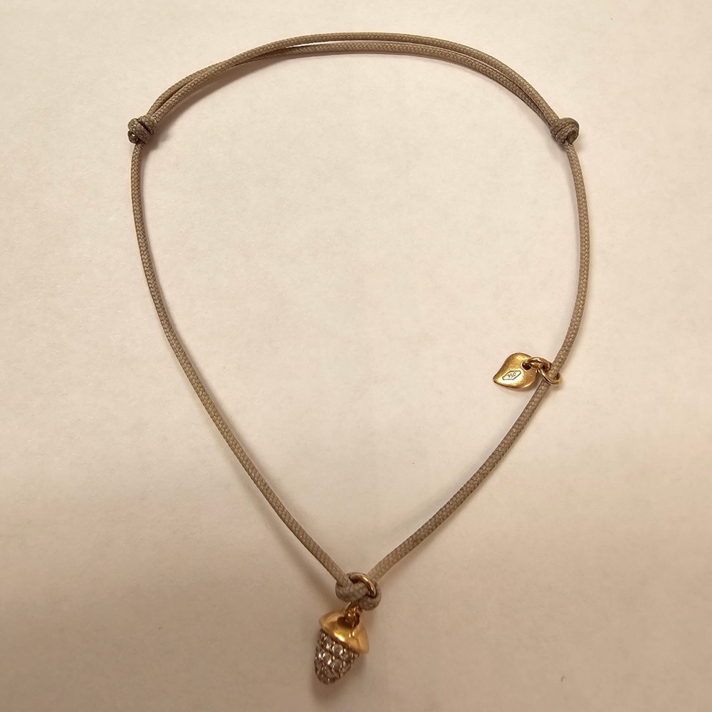 Tamara Comolli 18K Yellow Gold Diamond Pavé Acorn Cord Bracelet